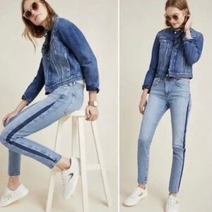 Agolde Jeans Womens 25 Toni Mid Rise Straight Leg Swerve Two Tone Racer Stripe